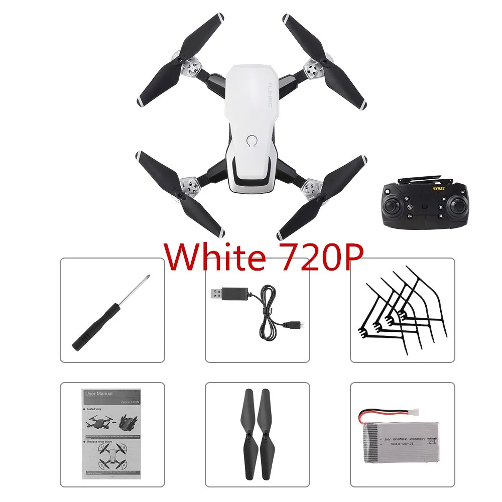 White 720P HJHRC HJ28 Радиоуправляемый Дрон с камерой 720P Wifi FPV для рождественского подарка высота удержания жестов фото/видео складной Радиоуправляемый квадрокоптер - Цвет: White 720P