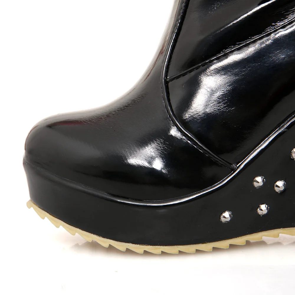 Размер 34-39 Новые Ботинки Женщин черный Водонепроницаемый Платформы Обувь 4 Цвета