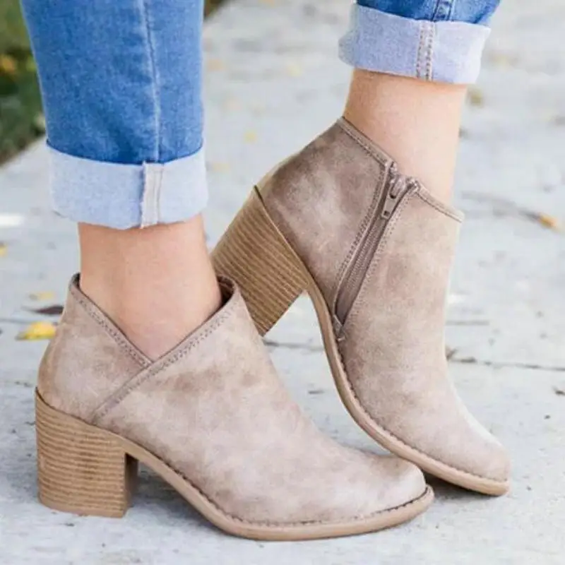 Прямая поставка ботильоны для девочек винтажные женские ботинки на квадратном