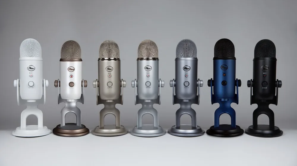 Синий USB конденсаторный микрофон Yeti для прямого вещания и записи звука с внутренней звуковой картой Plug and play
