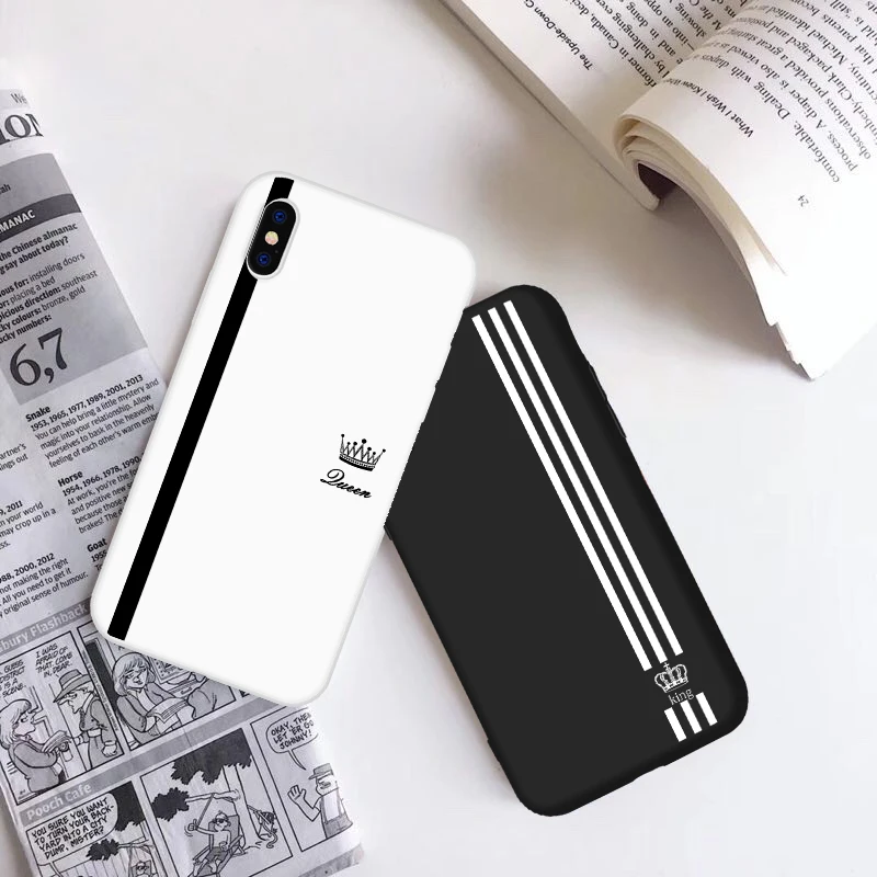 Роскошный романтический чехол для телефона King Queen iPhone 5 5s SE XS MAX XR 6 6S Plus мягкий