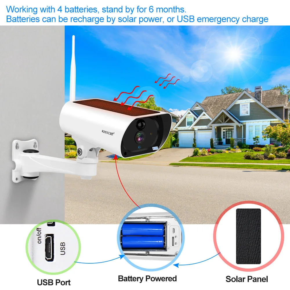 IP Камера Wanscam HD1080P IP66 2 Мп Wi Fi 4 кратный зум|Камеры видеонаблюдения| |