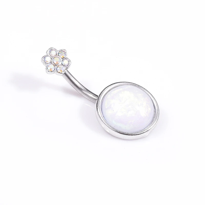 1 шт. Роскошные опаловые кольца для пупка пирсинг с опалом ювелирные украшения