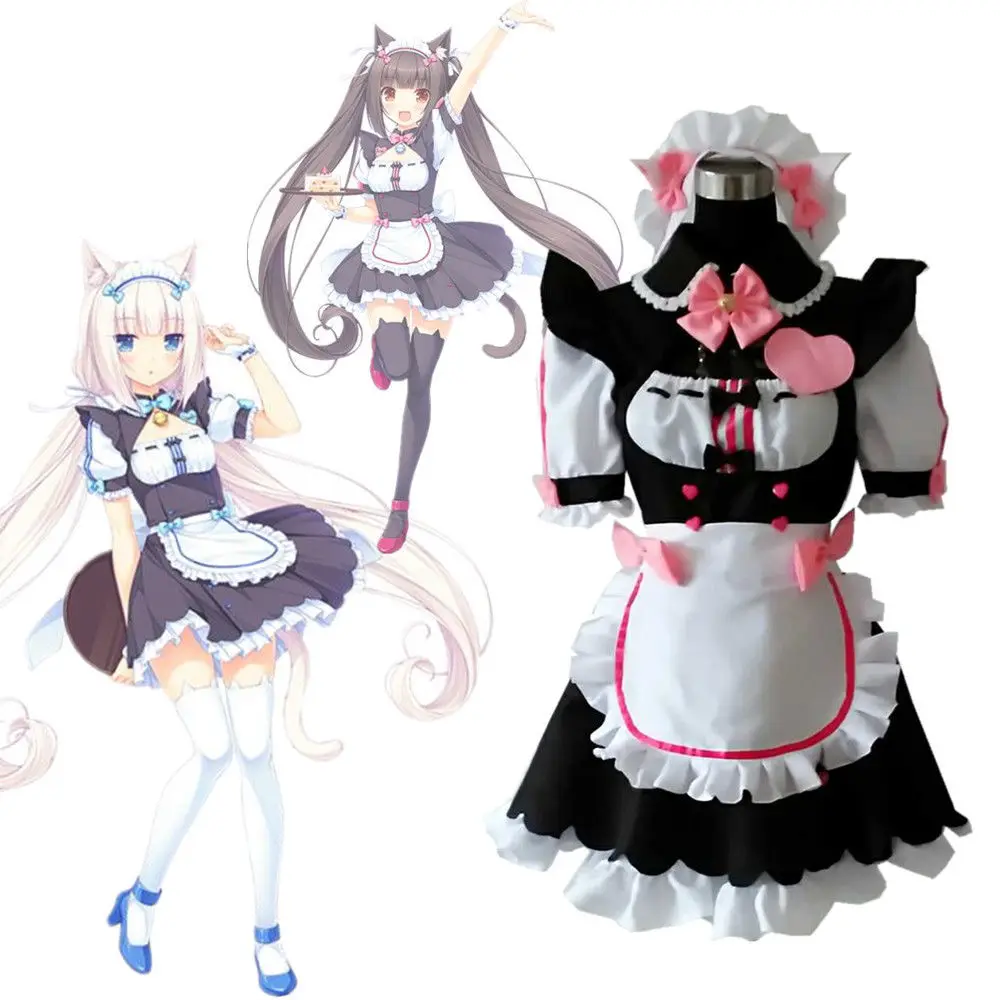 NEKOPARA Chocola ванильный маскарадный костюм горничной Сексуальное Милое Платье