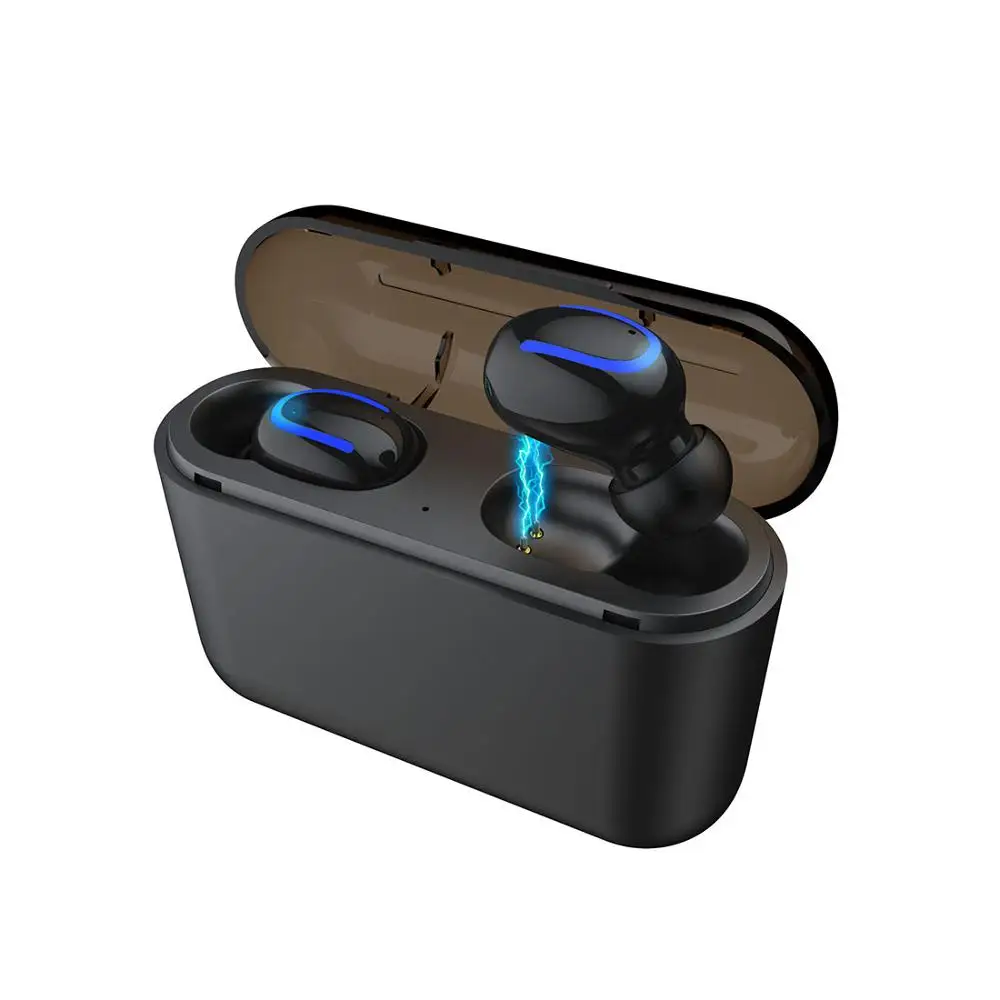 Слог HBQ-Q32 TWS Bluetooth V5.0 мини Беспроводные спортивные наушники для Android IOS SYLLABLE Q32 True беспроводные стерео - Цвет: Черный