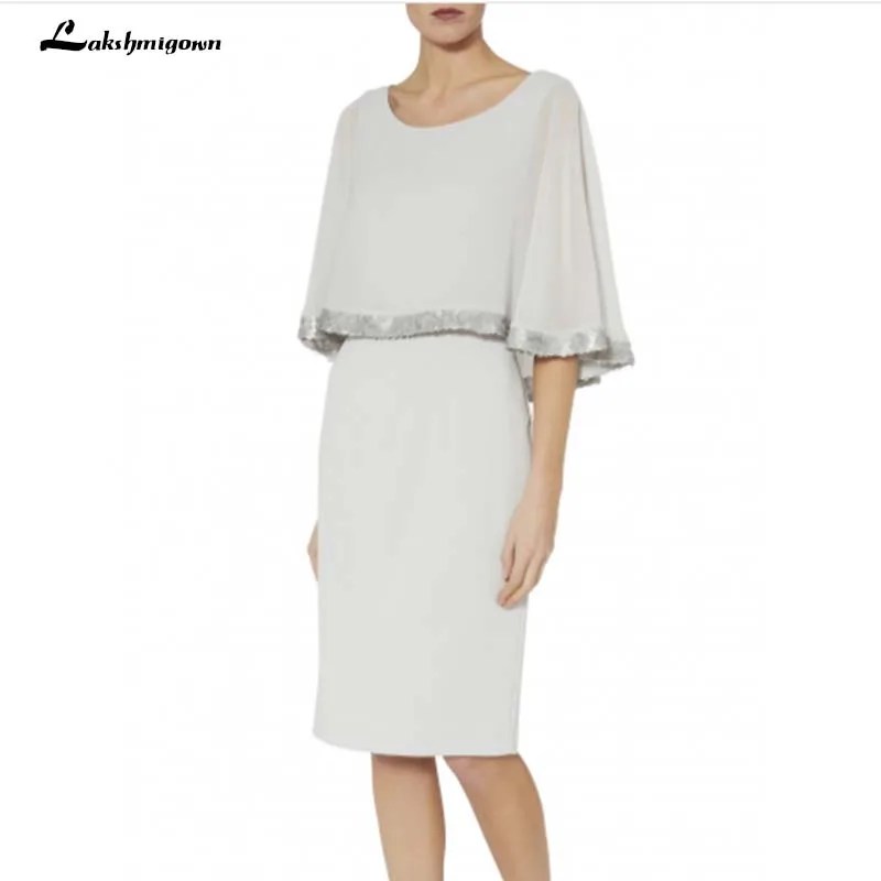 Короткие платья для матери невесты с накидкой 2019 шифоновое платье гостей свадьбы