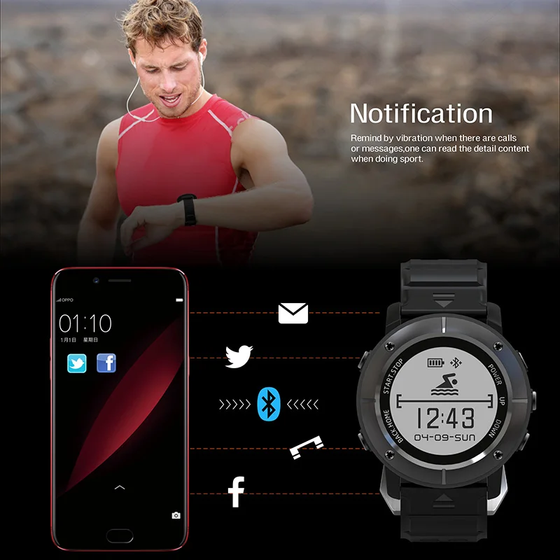 XGODY UW80 gps трекер Спорт на открытом воздухе Смарт часы для IOS Android Шагомер монитор