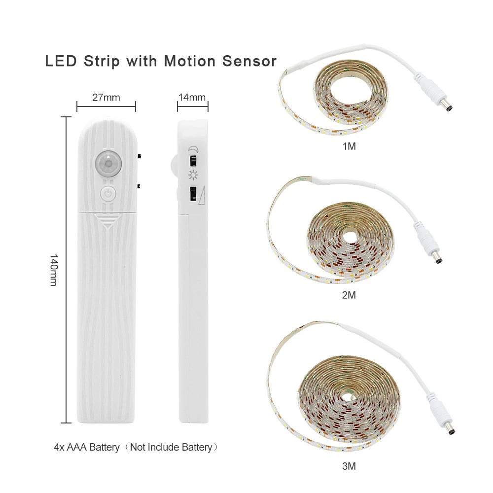 Беспроводная Светодиодная лента с датчиком движения 1 м 2 3 USB ТВ задний светильник
