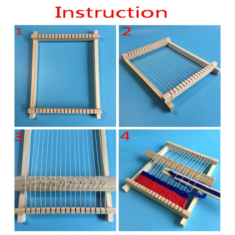 Мини DIY традиционная деревянная ткацкая игрушка ткацкий станок ручной работы вязальная машина с аксессуарами для детей Детский вязальный станок
