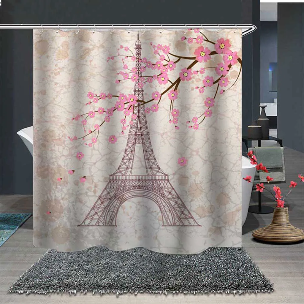Ouneed занавеска для душа Классическая love story для ванной/туалета занавеска С 12 крючками осенний пейзаж Водонепроницаемая занавеска для ванной комнаты Новинка