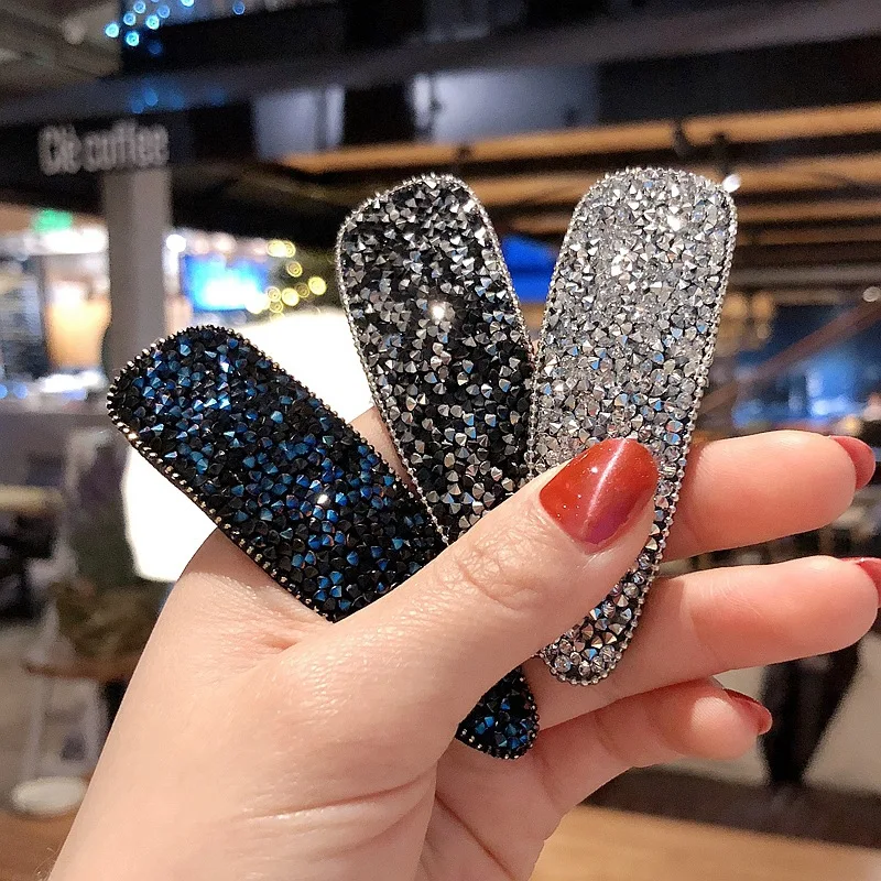 New Rhinestone Elegant Hair Clips for Women Square Oval Party BB Hairpins Water Shape Girls Hairgrip barrette Accessories |