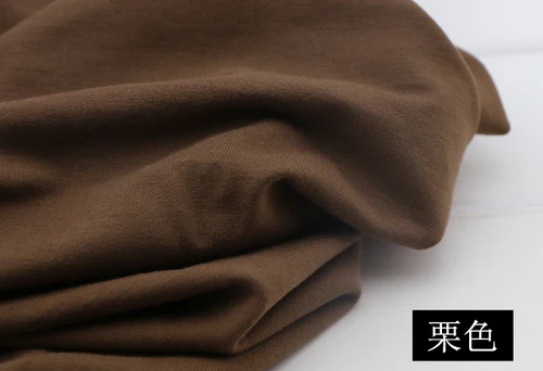 Chestnut 40S хлопок стрейч трикотажная махровая ткань летний свитер футболка толстовка ткань - Цвет: Chestnut