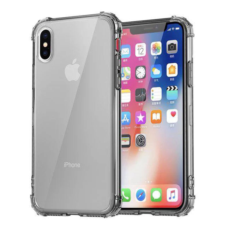 Серый CAPSSICUM мягкий прочный армированный чехол для телефона чехол для iPhone X XR XS Max 6 6s 7 8 Plus 5 5S SE сверхпрочный защитный TPU Силиконовый противоударный корпус - Цвет: Серый