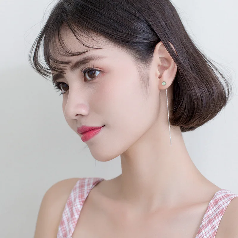 INALIS новинка элегантные длинные сережки с цепочкой настоящее 925 пробы серебряные