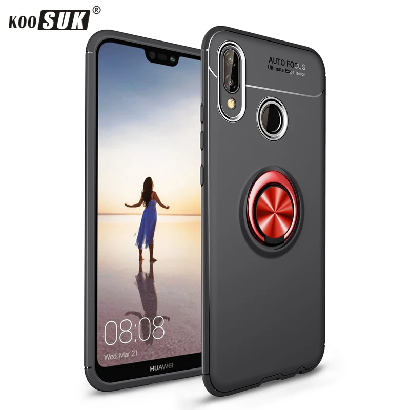 ТПУ Мягкий силиконовый чехол для huawei Nova 2 3 3i 3E 4 Стенд для колец на палец задняя крышка для huawei Nova 3 i 4 2 S автомобильный держатель телефона чехол