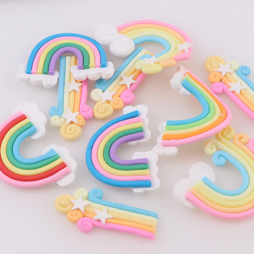 10 шт. Милая полимерная глина фотоэлемент радужные миниатюры украшения для