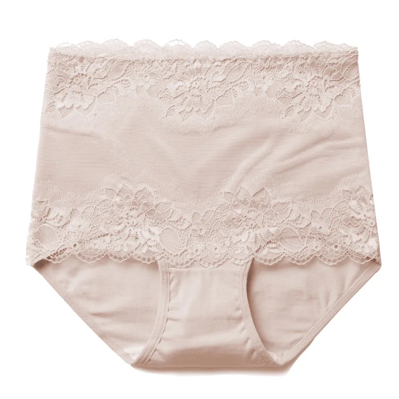 1659 Skin Бесшовные Высокая Талия Для женщин белье для похудения и коррекции фигуры Мягкий хлопок трусы Одежда для коррекции фигуры Нижнее белье Женские сексуальные кружевные бесшовные трусы - Цвет: 1659 Skin