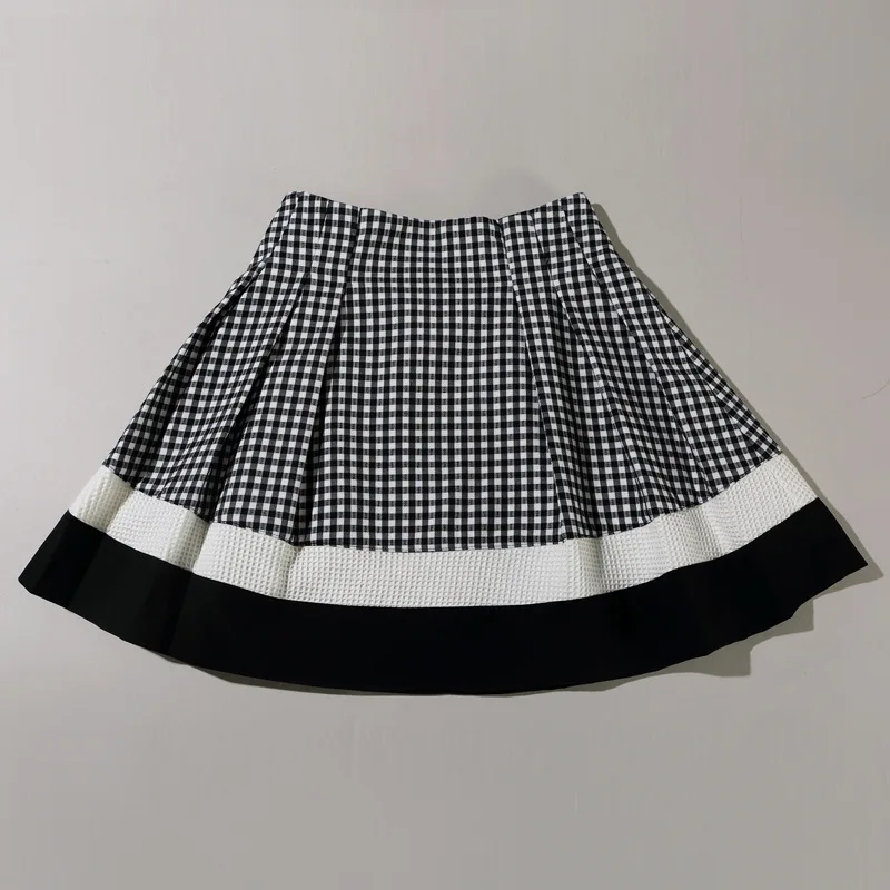 014 new winter skirt Korean imports of black and White Checkered lattice material all-match slim fashion wholesale | Женская одежда