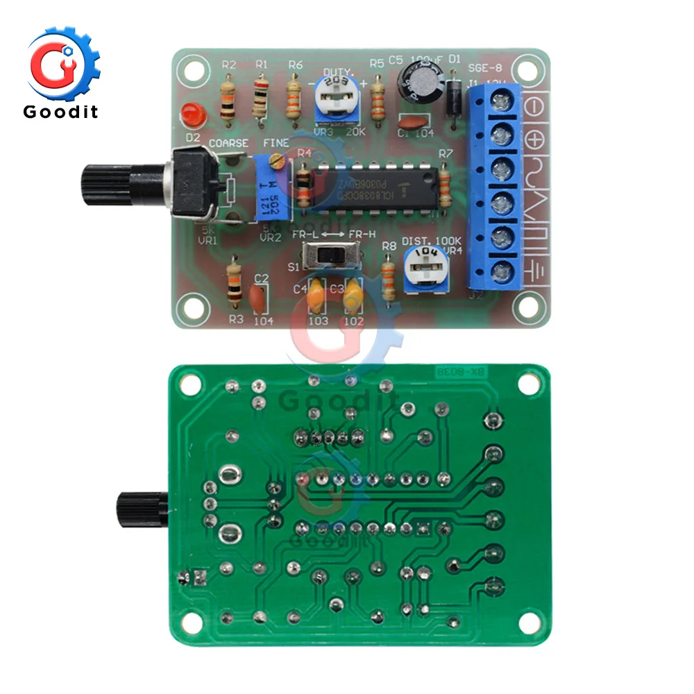 1 компл. ICL8038 монолитная функция генератор сигналов Модуль синуса квадратный треугольник сварной DIY Kit синус квадратный треугольник