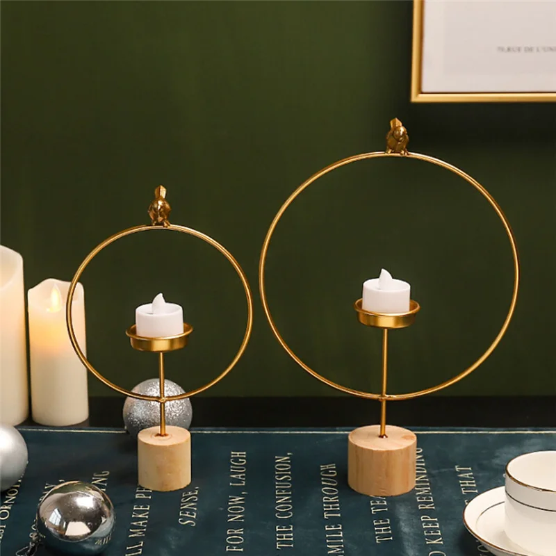 Скандинавский Круглый Простой стиль черный подсвечник чайный свет домашний стол
