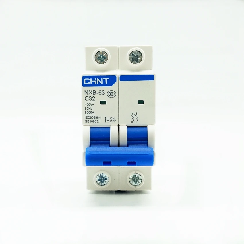 CHINT Мини автомат защити цепи NXB-63 2 полюса C type1A 2A 3A 4A 6A 10A 16A 20A 25A 32A 40A 50A 63A MCB C45 автомат защити цепи DZ47-63
