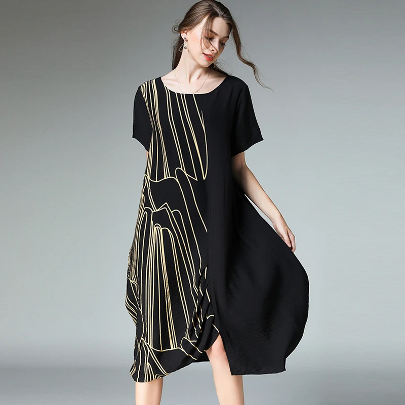 Женское длинное свободное платье кокон элегантное Асимметричное Платье макси с