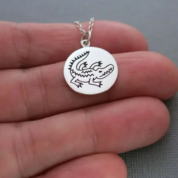 Customized Animal Jewelry S925 Sterling Silver Crocodile Charm Necklace Best Christmas Gift For Men YP4035 | Украшения и