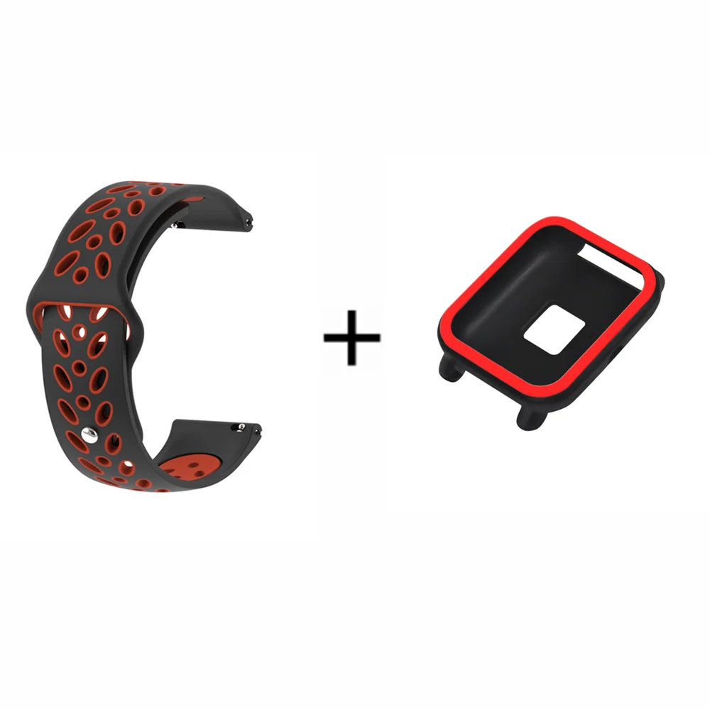 3 Силиконовый ремешок для Amazfit Bip correa, спортивный ремешок для часов Xiaomi Huami Amazfit Bip, сменный Браслет+ чехол - Цвет: 3