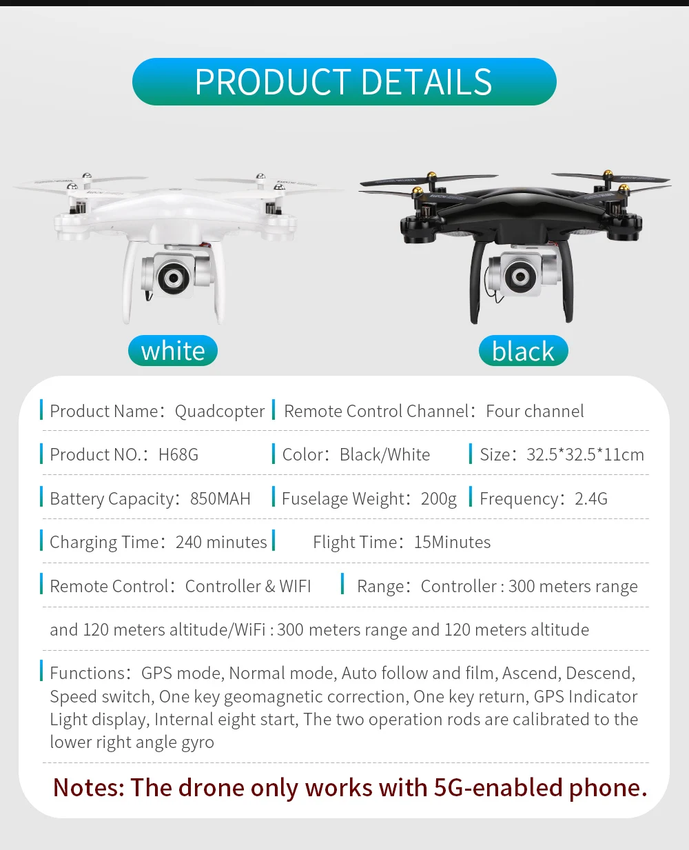 Дрон JJRC H68G с камерой 1080P gps 5G Wifi FPV Квадрокоптер, Радиоуправляемый вертолет Профессиональный автоматический Квадрокоптер RC