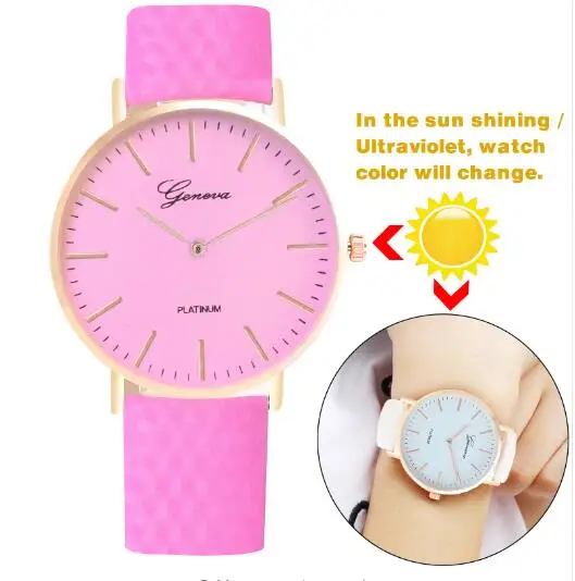 Модные дизайнерские часы с прямым солнечным светом меняющие цвет Спортивные