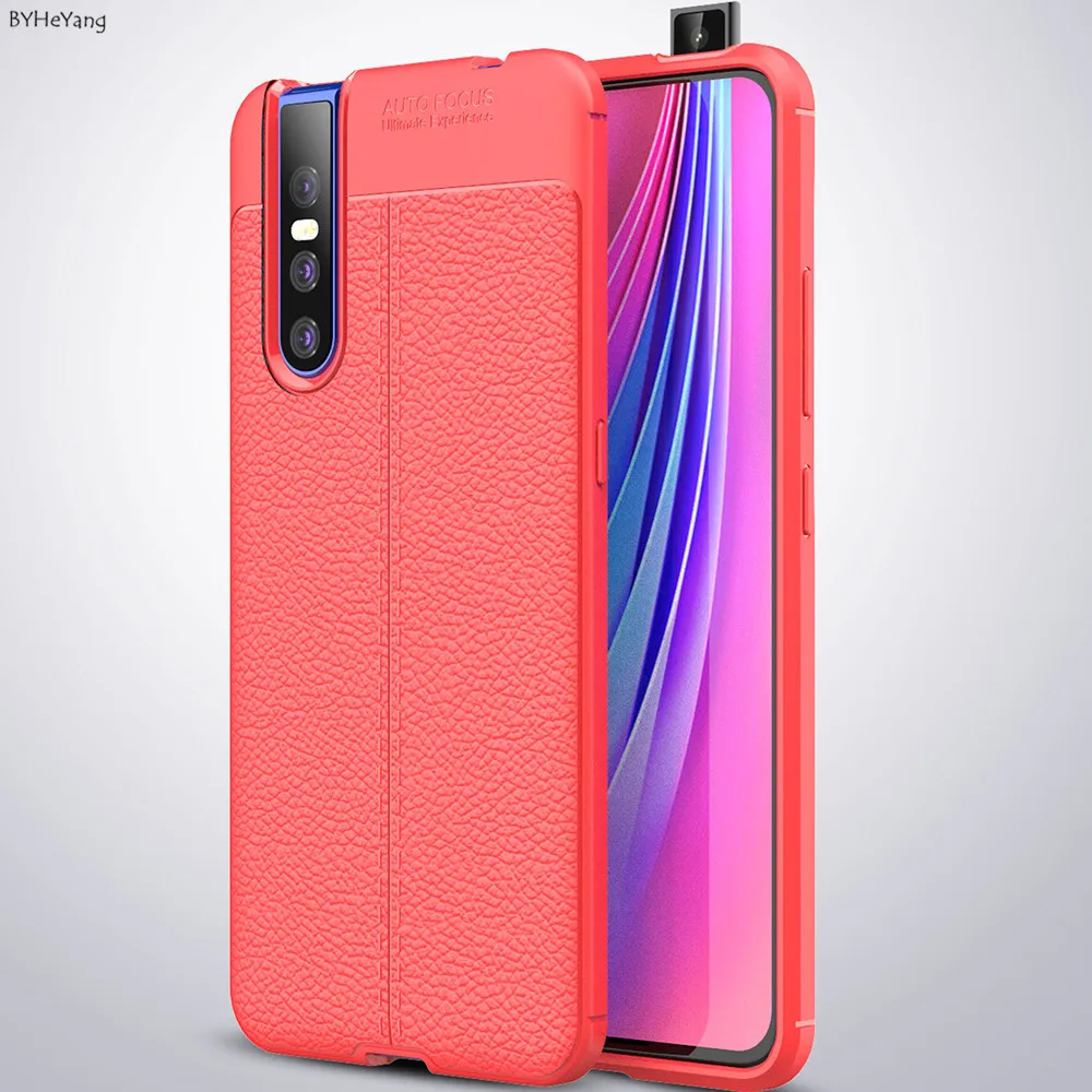 Shockproof Phone Case for vivo v15 Pro Cover Business Leather Pattern TPU Cases On For VIVO V 15 PRO Fundas Coque v15pro |