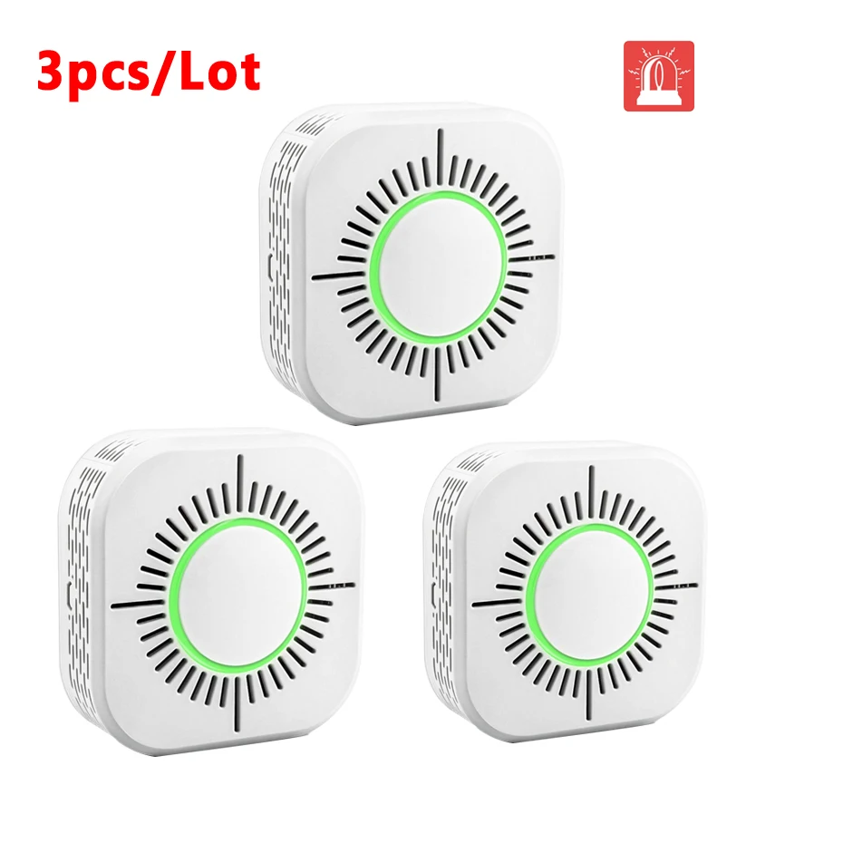 3Pcs Smoke Detector Wireless 433MHz Fire Security Protection Alarm Sensor for Smart Home Automation Work with Sonoff RF Bridge|Модули для