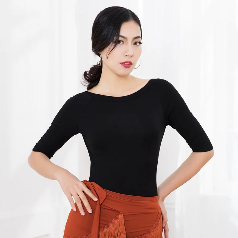 Women Latin Performance Dance Tops Sexy Backless Chacha Female Practice Wear Leotard Clothing Tango Dances Clothes DWY1203 | Тематическая