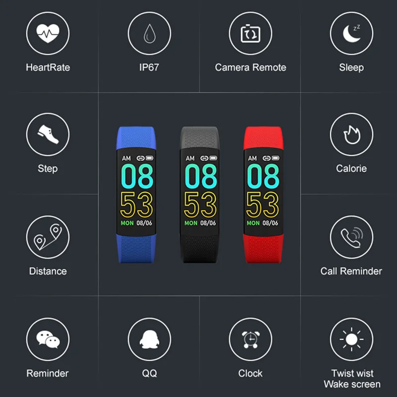 Фитнес браслет кровяное давление фитнес трекер часы с монитором сердечного