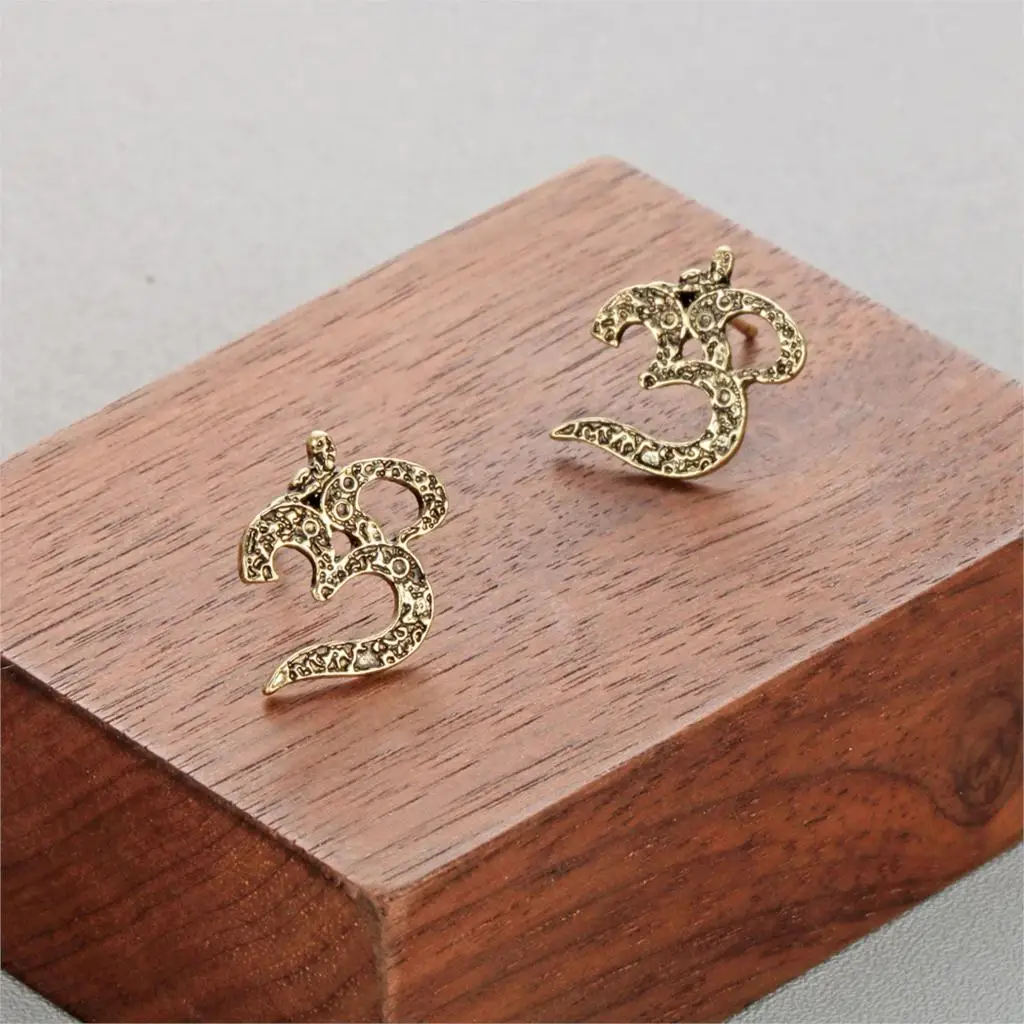 Женские серьги гвоздики Cxwind модные буддийские металлические сережки с