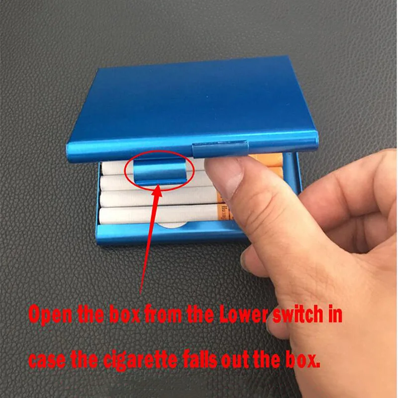 Портативный металлический золотой алюминиевый чехол для сигарет коробка