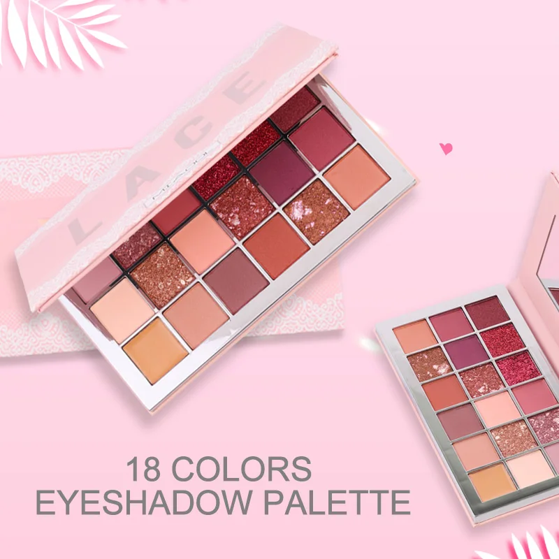 18 видов цветов открытые блестящие тени для век матовые мерцающие палитра