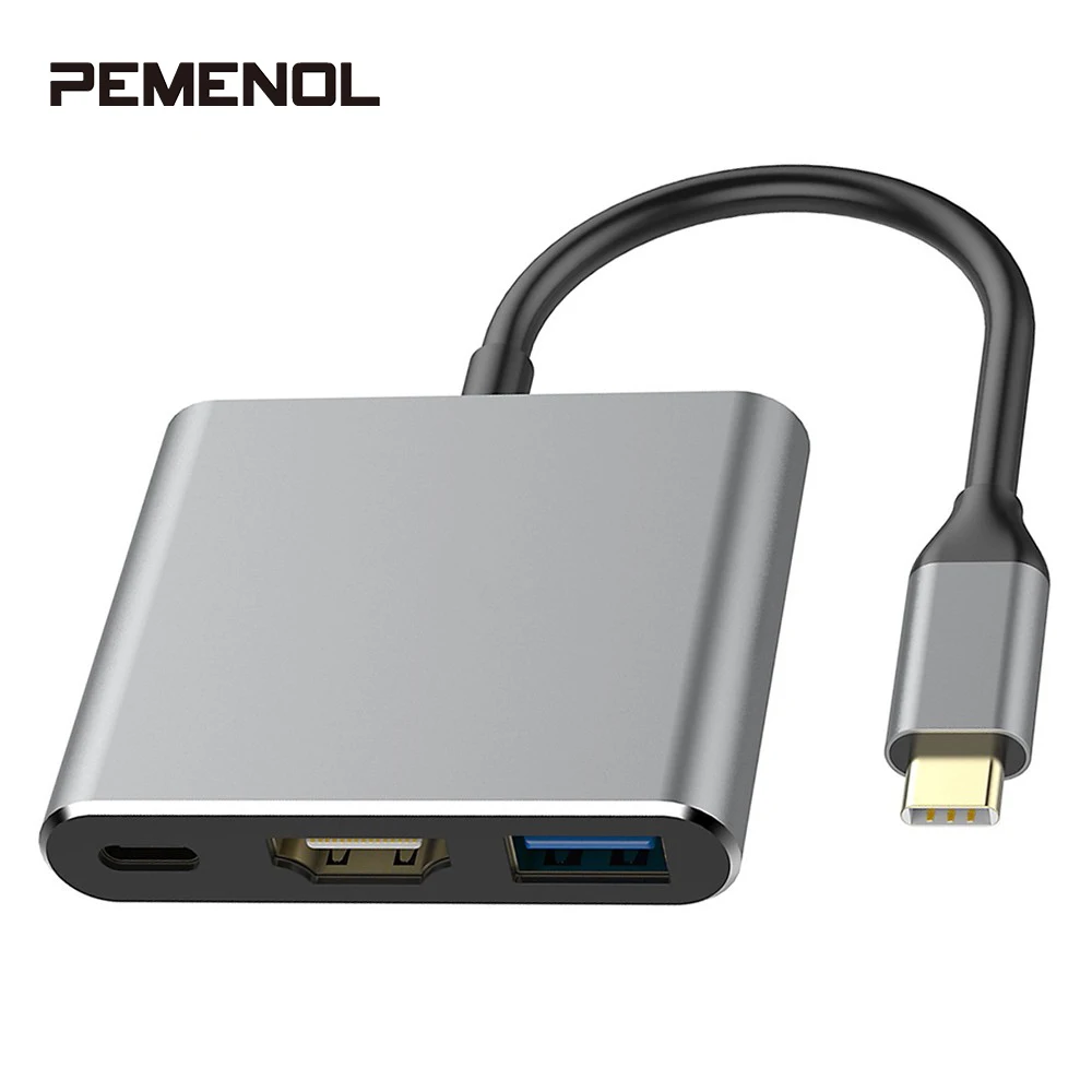 3 в 1 USB Type-C к HDMI USB3.0 женский многопортовый адаптер концентратор конвертер для Xiaomi