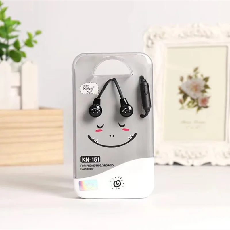 Портативный мини Наушники 3.5 мм разъем в ухо Улыбка Мультфильм для ПК телефоны