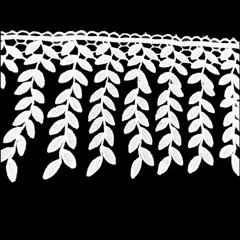 2 ярда вышитая аппликация хлопковая вязаная крючком лента с бахромой обрезанная