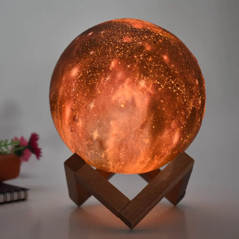 Фото 3D Луна лампа RGB светодиодный ночник красочное звездное небо лунный свет 3D Луна лампа RGB светодиодный ночник красочное звездное небо лунный свет