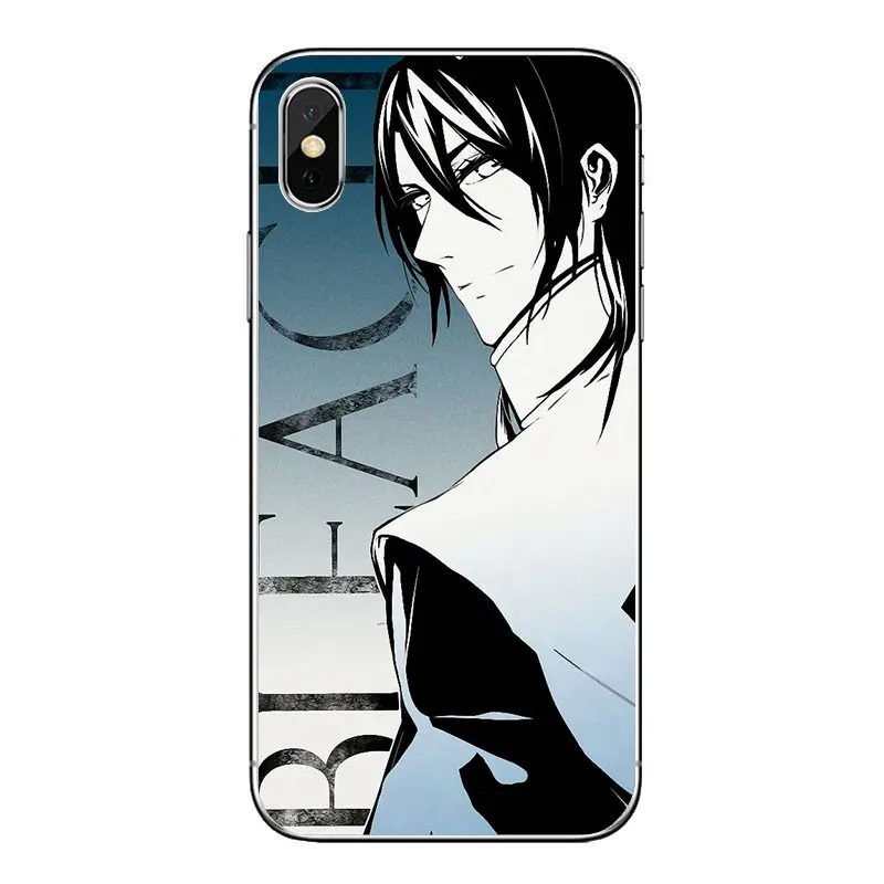 Чехол-накладка для iPod Touch iPhone 4 4S 5 5S 5C SE 6 6S 7 8 X XR XS Plus MAX, прозрачный, с изображением аниме-арт Bleach Byakuya Kuchiki.