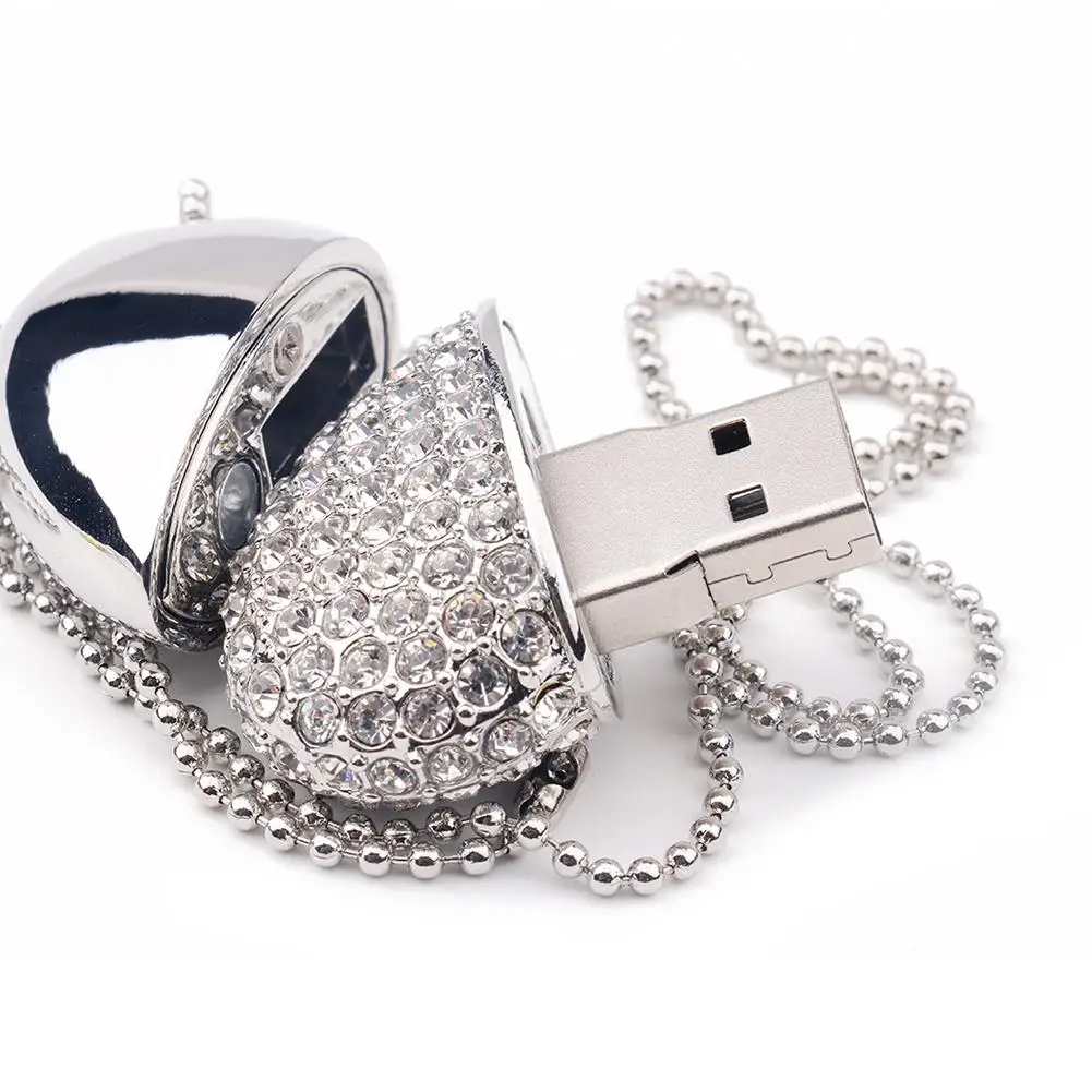 Горный хрусталь из сплава, в форме сердца USB флэш-накопитель карта памяти U диск для портативных ПК