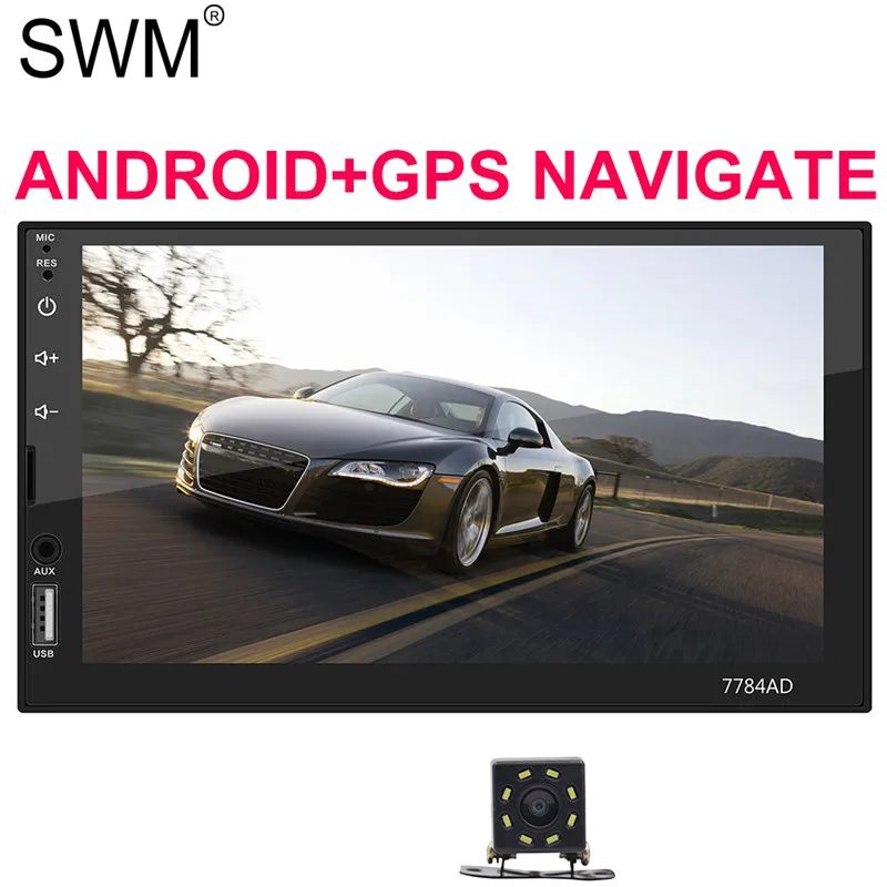 Radio with Camera 2 SWM радио 2 Din Android gps навигация Кассетный плеер " Mirrorlink Bluetooth рулевое колесо управление Автомобильный Аудио Стерео Авторадио - Цвет: Radio with Camera 2