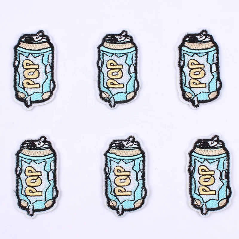 5 шт./лот Мультяшные наклейки с напитками вышитые для утюга на одежде Сделай Сам