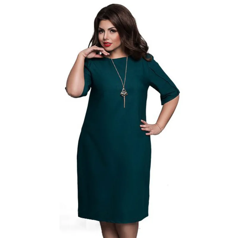 

VISNXGI Womens Dresses Loose Dress Ladies Casual O-Neck Half Sleeve Long Beach Dress Female Fashion Party Vestido Plus Size 6XL