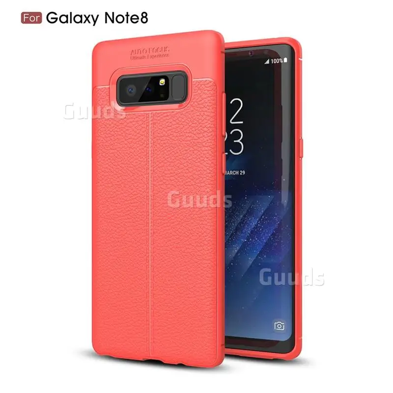 Guuds для samsung Galaxy Note8 S7 Edge S8 S9 Plus A3 A5 A7 J3 J5 J7 мягкая Роскошная Силиконовая задняя крышка с автофокусом личи