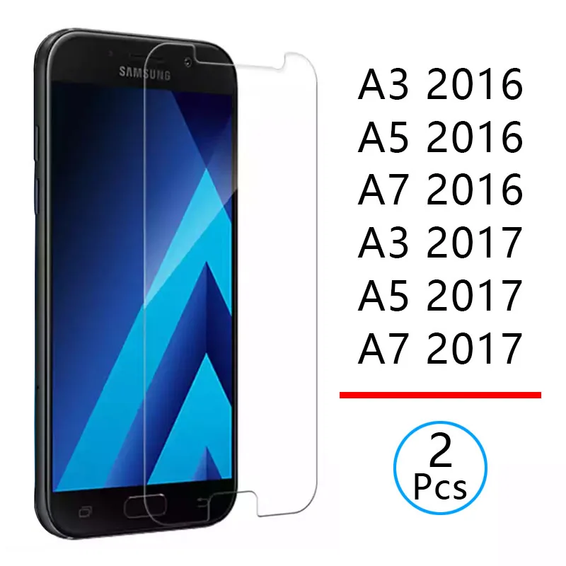 2 шт. закаленное стекло для samsung a3 a5 a7 2017 2016 защитное защита экрана телефона Tremp galaxy