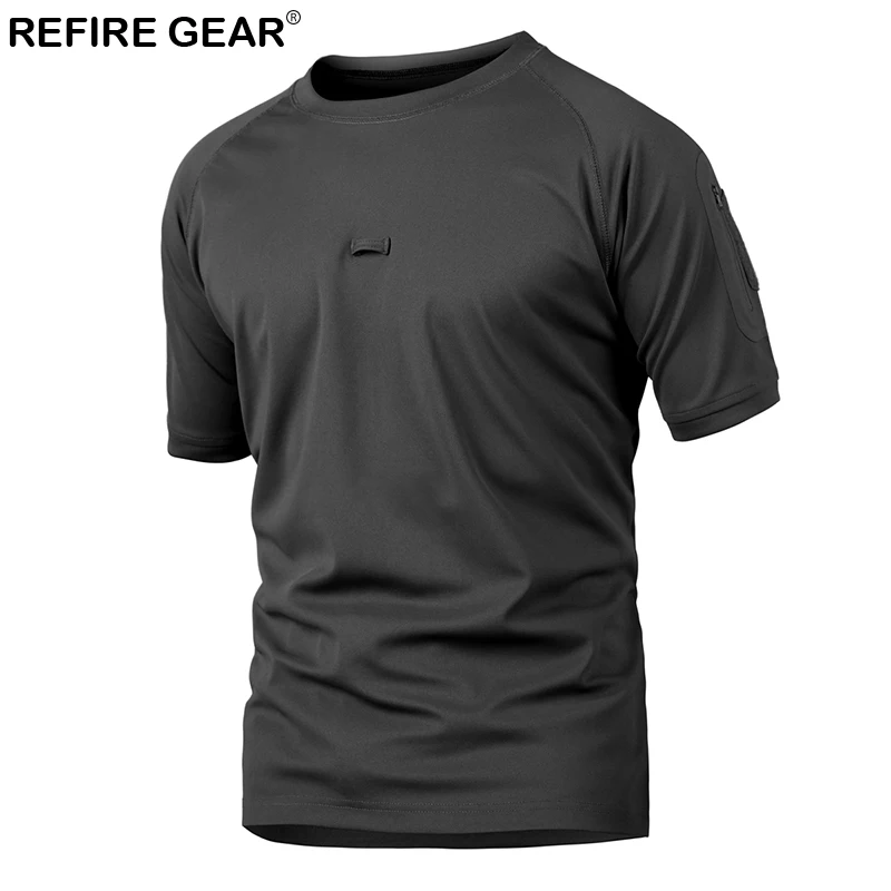 Мужская быстросохнущая футболка Refire Gear дышащая армейская тактическая с коротким