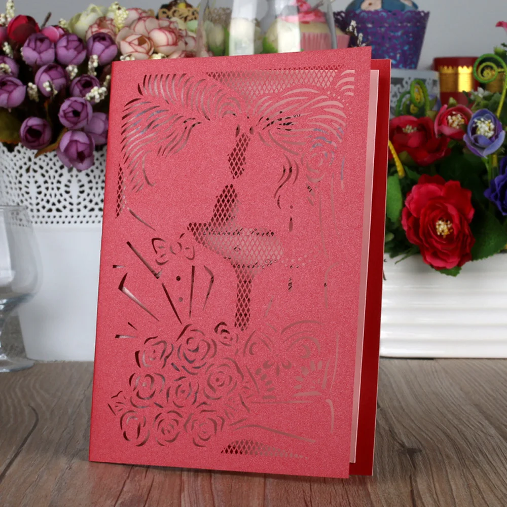 Набор пригласительных открыток для свадьбы с лазерной резкой 10 шт.|card kit|card with